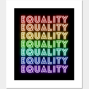 Equality - Neon Rainbow Posters and Art